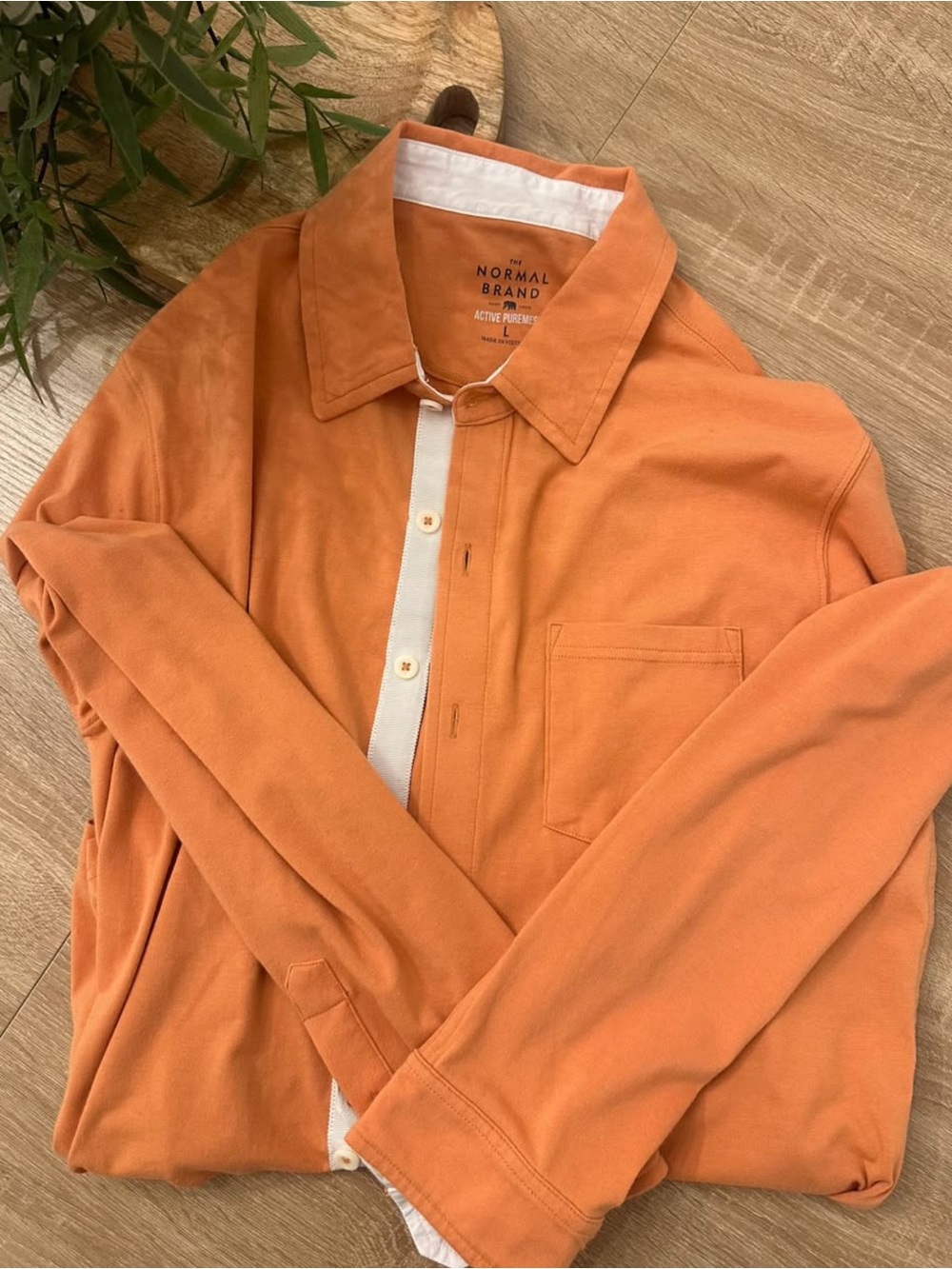 The Normal Brand Men's Burnt Orange Button-Down Shirt